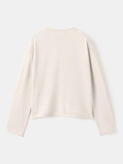 Mango Kids' Knitted Cotton Cardigan, Beige - view 2, Beige