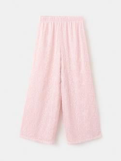 Mango Kids' Embroidered Wide Leg Culottes, Pink, Pink