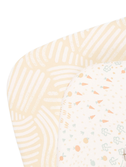 Tutti Bambini CoZee Bedside Crib Fitted Sheets & Mattress Protector Bundle, White/Multi, White/Multi