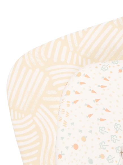 Tutti Bambini CoZee Bedside Crib Fitted Sheets & Mattress Protector Bundle, White/Multi, White/Multi