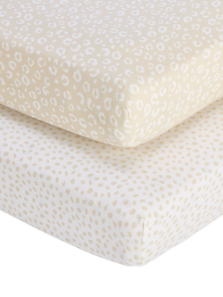 Tutti Bambini Cotbed Fitted Sheets & Mattress Protector Bundle, White Winter, White Winter