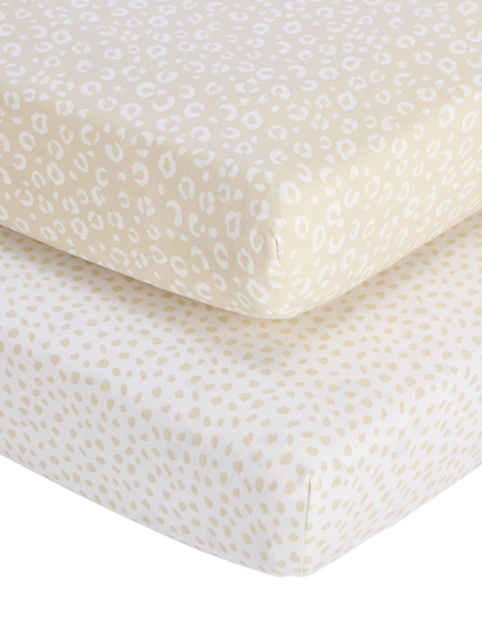 Tutti Bambini Cotbed Fitted Sheets & Mattress Protector Bundle, White Winter, White Winter