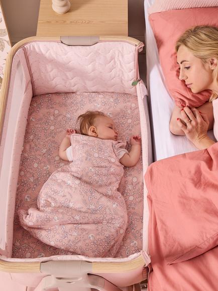 Tutti Bambini CoZee Bedside Crib Fitted Sheets & Mattress Protector Bundle, Pink - view 2, Pink