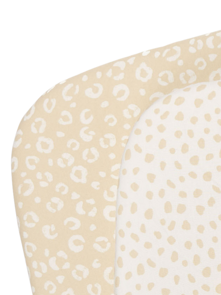 Tutti Bambini CoZee Bedside Crib Fitted Sheets & Mattress Protector Bundle, White Winter, White Winter