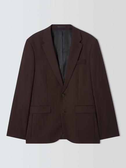 John Lewis Wool Twill Slim Fit Blazer, Chocolate, Chocolate