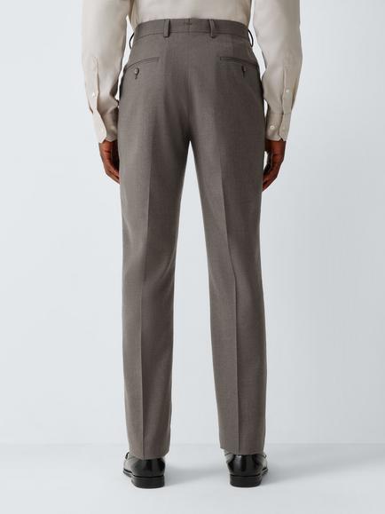 John Lewis Pure Wool Flannel Slim Fit Suit Trousers, Oat - view 2, Oat