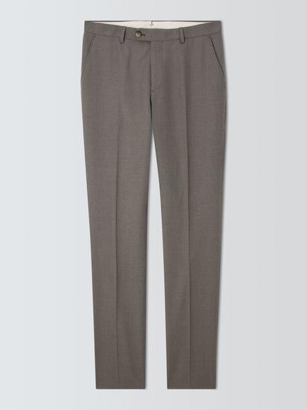 John Lewis Pure Wool Flannel Slim Fit Suit Trousers, Oat, Oat