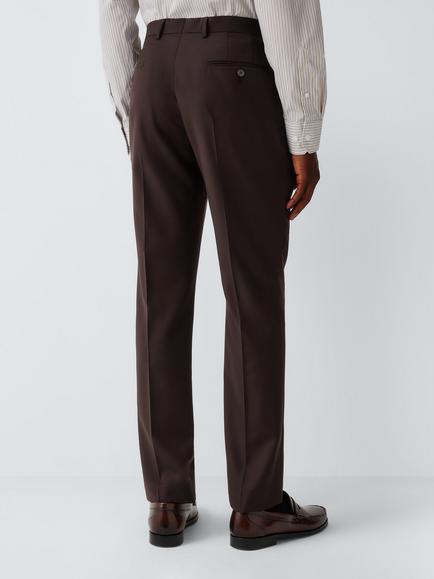 John Lewis Pure Wool Twill Slim Fit Suit Trousers, Chocolate - view 2, Chocolate