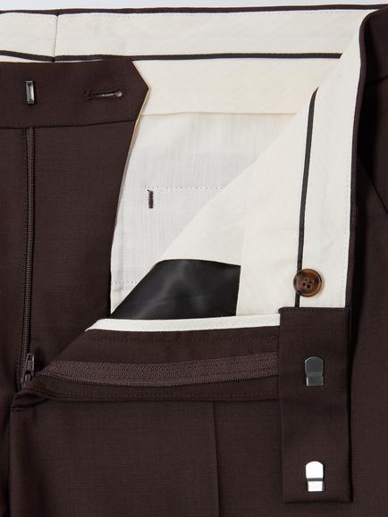 John Lewis Pure Wool Twill Slim Fit Suit Trousers, Chocolate - view 2, Chocolate