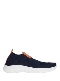 Geox Kids' April Knitted Trainers, Navy/Orange, Navy/Orange