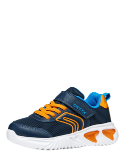 Geox Kids' Assister Mesh Trainers - view 2, Navy/Orange