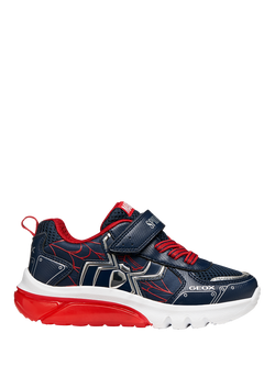 Geox Kids' Ciberdron Marvel Spiderman Trainers, Navy/Red, Navy/Red