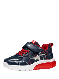 Geox Kids' Ciberdron Marvel Spiderman Trainers, Navy/Red - view 2, Navy/Red