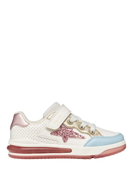 Geox Kids' Sketlite Light Up Trainers, White/Multi, White/Multi