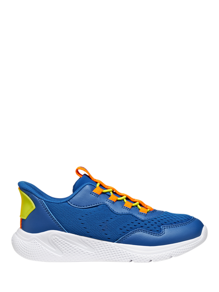 Geox Kids' Sprintye Fast Mesh Trainers, Blue/Orange, Blue/Orange