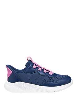 Geox Kids' Sprintye Fast Mesh Trainers, Navy/Pink