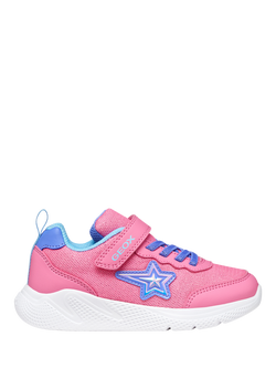 Geox Kids' Sprintye Low Cut Trainers, Pink/Blue, Pink/Blue