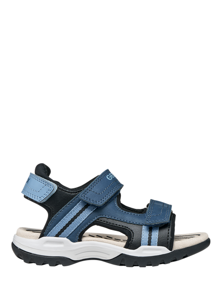 Geox Kids' Borealis Open Toe Sandals, Denim/Black, Denim/Black