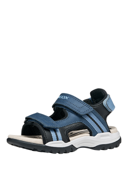 Geox Kids' Borealis Open Toe Sandals, Denim/Black - view 2, Denim/Black