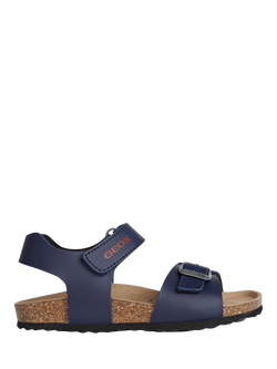 Geox Kids' Ghita Open Toe Buckle Sandals, Navy, Navy