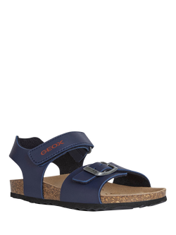 Geox Kids' Ghita Open Toe Buckle Sandals, Navy - view 2, Navy
