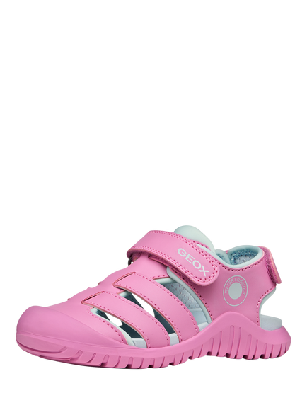 Geox Kids' Fusbetto Pro Closed Toe Sandals, Pink/Blue - view 2, Pink/Blue