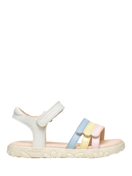 Geox Kids' Haiti Open Toe Sandals, White/Multi, White/Multi