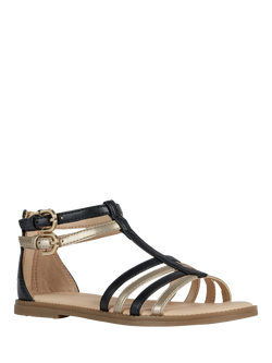 Geox Kids' Karly Open Toe Sandals, Black/Platinum - view 2, Black/Platinum