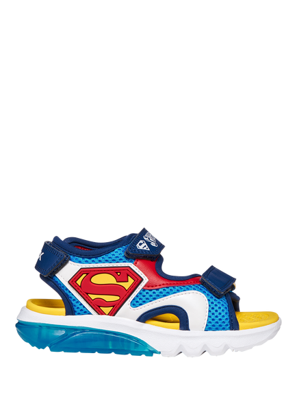 Geox Kids' Ciberdron Superman Sandals, Blue/Red, Blue/Red