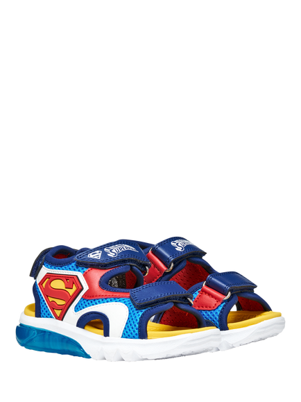 Geox Kids' Ciberdron Superman Sandals, Blue/Red - view 2, Blue/Red