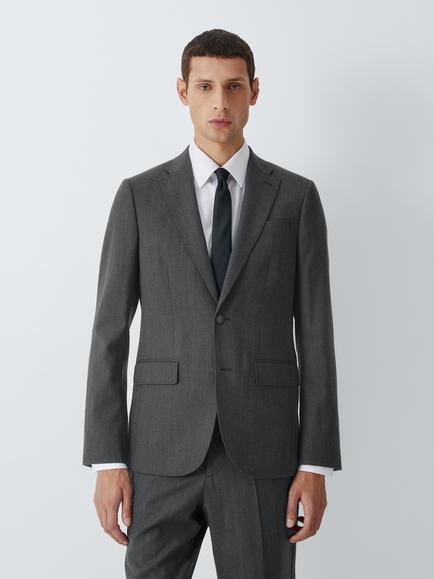 John Lewis Regular Fit Wool Rich with Cashmere Suit Jacket, Grey, Grey