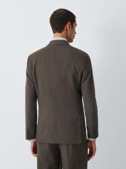 John Lewis Wool Rich with Cashmere Blend Double Breasted Regular Fit Suit Jacket, Brown - view 2, Brown