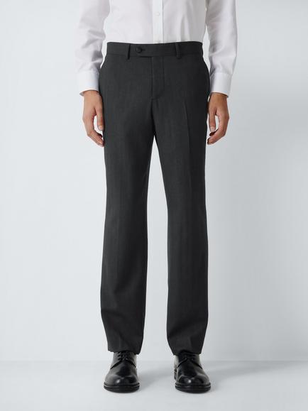 John Lewis Regular Fit Wool Rich with Cashmere Suit Trousers, Grey, Grey