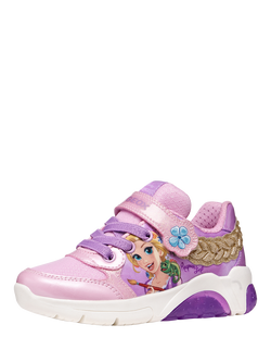 Geox Kids' Fadinlight Disney Tangled Rapunzel Trainers, Pink Multi - view 2, Pink Multi