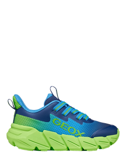 Geox Kids' Flexyper Fast Mesh Trainers, Blue/Green, Blue/Green
