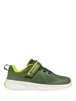 Geox Kids' Foot-Run Knitted Trainers, Green Multi