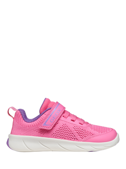 Geox Kids' Foot-Run Knitted Trainers, Pink/Lavender