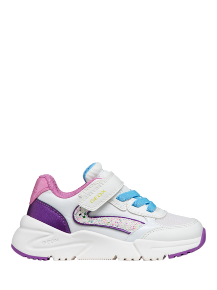 Geox Kids' Loftus Trainers, White/Multi, White/Multi
