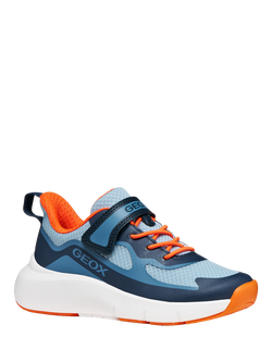 Geox Kids' Pro-Ran Mesh Trainers - view 2, Navy/Orange