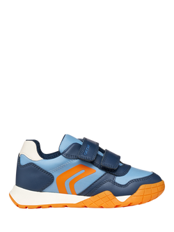 Geox Kids' Rann-E Trainers, Blue/Orange