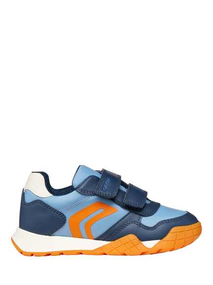 Geox Kids' Rann-E Trainers, Blue/Orange