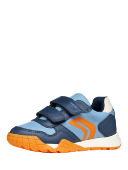 Geox Kids' Rann-E Trainers - view 2, Blue/Orange