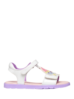 Geox Kids' Joyfoot Ice Cream Open Toe Sandals, White/Lilac, White/Lilac