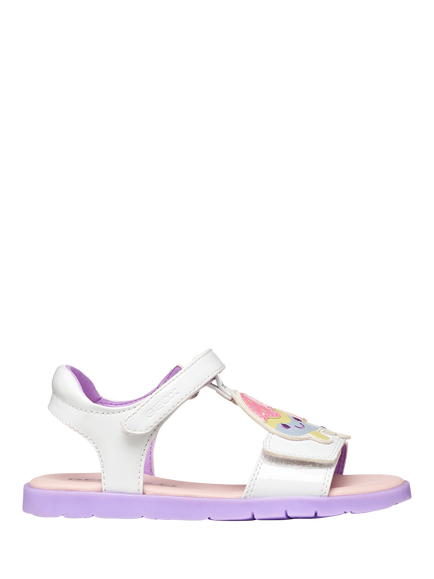 Geox Kids' Joyfoot Ice Cream Open Toe Sandals, White/Lilac, White/Lilac