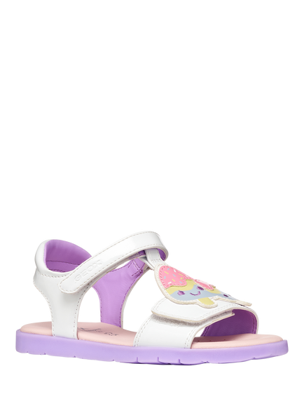 Geox Kids' Joyfoot Ice Cream Open Toe Sandals, White/Lilac - view 2, White/Lilac