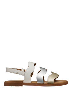 Geox Kids' Karly Pearlescent Open Toe Sandals, White/Silver, White/Silver