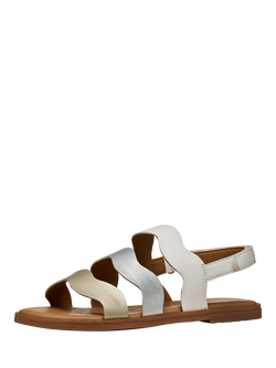 Geox Kids' Karly Pearlescent Open Toe Sandals, White/Silver - view 2, White/Silver