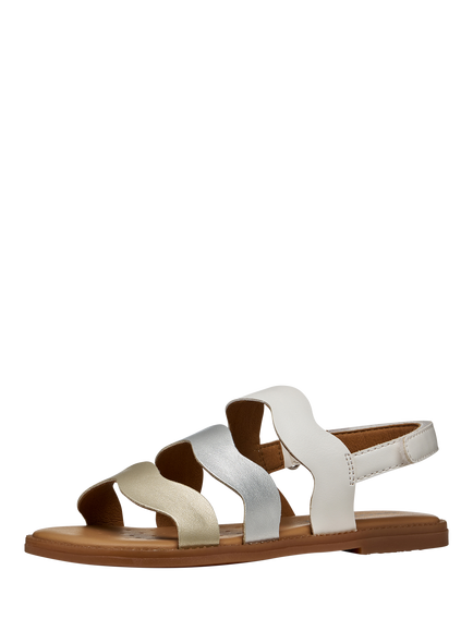 Geox Kids' Karly Pearlescent Open Toe Sandals, White/Silver - view 2, White/Silver