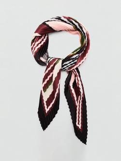 Mango Stripe Pleated Scarf, Garnet - view 2, Garnet