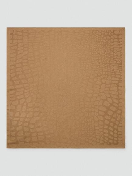 Mango Animal Print Jacquard Scarf, Brown, Brown